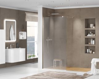 Душевая перегородка CEZARES LIBERTA-L-1-90-120-GR-Cr кронштейн 120см